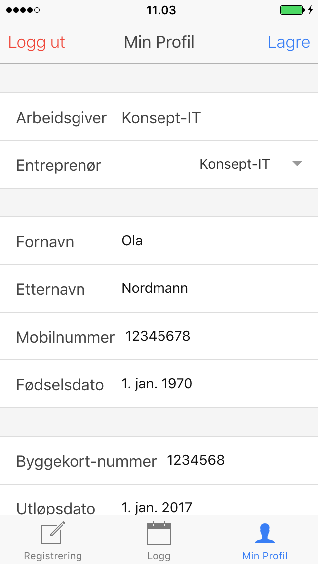 Rask oppdatering av profilen din